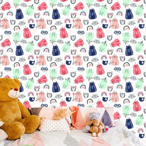 Papier Peint Pour Les Enfants - Chats Colorés - Style Scandinave – Image 6