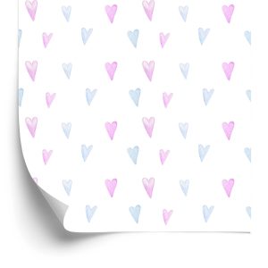 Papier Peint Pour La Chambre Des Filles Petits Coeurs Pastel – Image 2