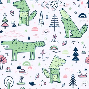 Papier Peint Animaux Et Plantes De La Forêt – Image 1