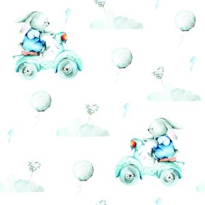 Papier Peint Lapins Et Coeurs – Image 1
