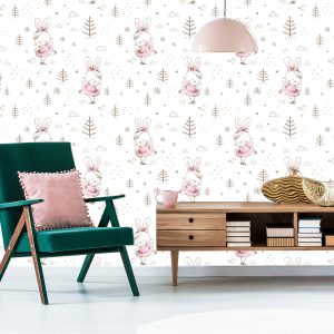 Papier Peint Lapin Dansant Dans La Chambre De La Fille – Image 6
