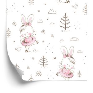 Papier Peint Lapin Dansant Dans La Chambre De La Fille – Image 2