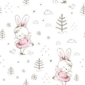 Papier Peint Lapin Dansant Dans La Chambre De La Fille – Image 1