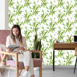 Papier Peint Branches De Bambou Avec Feuilles – Image 7