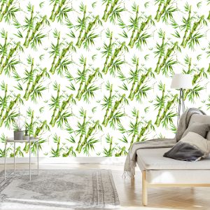 Papier Peint Branches De Bambou Avec Feuilles – Image 3