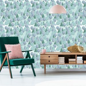 Papier Peint Forêt Colorée Avec Des Buissons – Image 6