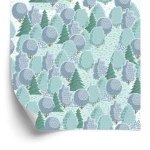 Papier Peint Forêt Colorée Avec Des Buissons – Image 2