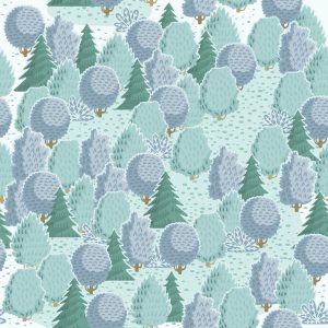 Papier Peint Forêt Colorée Avec Des Buissons – Image 1