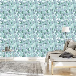 Papier Peint Forêt Colorée Avec Des Buissons – Image 3