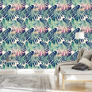 Papier Peint Feuilles De Monstera Rétro – Image 3