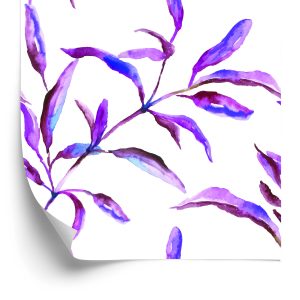 Papier Peint Feuilles D'aquarelle Pourpre – Image 2