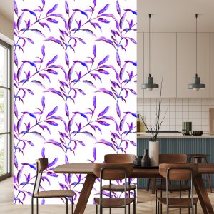 Papier Peint Feuilles D'aquarelle Pourpre – Image 4