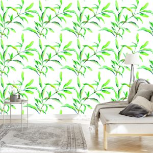 Papier Peint Feuilles D'aquarelle De Printemps – Image 3