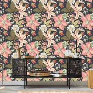 Papier Peint Fleurs Vintage Avec Des Feuilles – Image 5