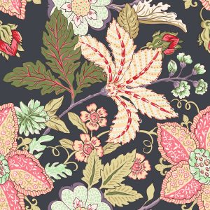 Papier Peint Fleurs Vintage Avec Des Feuilles – Image 1