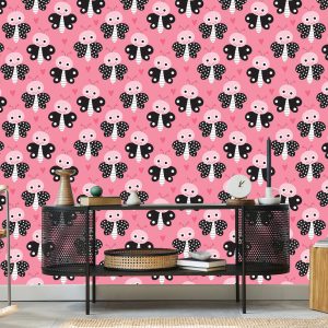 Papier Peint Pour Les Enfants - Papillons Et Coeurs – Image 5
