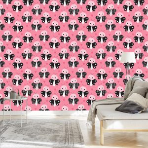 Papier Peint Pour Les Enfants - Papillons Et Coeurs – Image 3