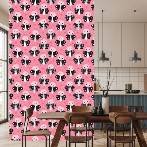 Papier Peint Pour Les Enfants - Papillons Et Coeurs – Image 4