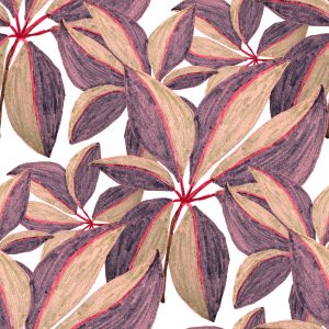 Papier Peint Feuilles Peintes Avec Des Brindilles Rouges – Image 1