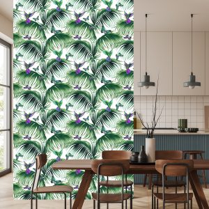 Papier Peint Feuilles De Palmier Avec Des Oiseaux – Image 4