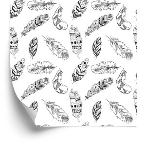 Papier Peint Plumes Noires Et Blanches – Image 2