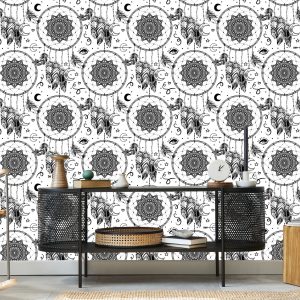 Papier Peint Attrape-Rêves Noir Et Blanc – Image 5