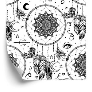 Papier Peint Attrape-Rêves Noir Et Blanc – Image 2