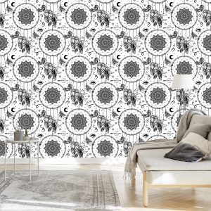 Papier Peint Attrape-Rêves Noir Et Blanc – Image 3