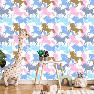 Papier Peint Pour Les Enfants - Licornes Colorées – Image 5