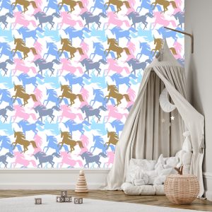 Papier Peint Pour Les Enfants - Licornes Colorées – Image 3