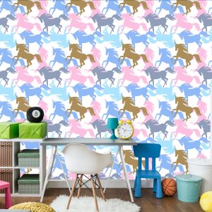 Papier Peint Pour Les Enfants - Licornes Colorées – Image 4