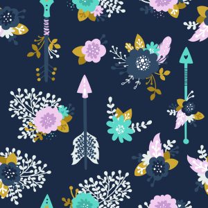 Papier Peint Flèches Indiennes Avec Des Fleurs – Image 1