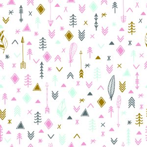 Papier Peint Flèches Avec Des Plumes Dans Le Style Boho – Image 1