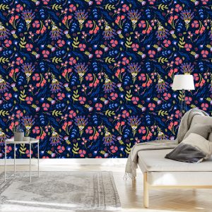 Papier Peint Fleurs Sauvages Dans Un Style Bohème – Image 3