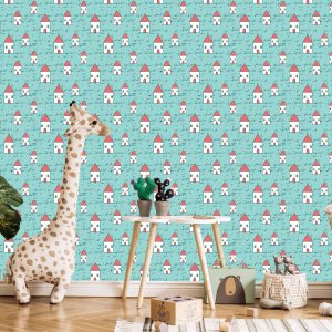 Papier Peint Pour Les Enfants - Maisons Aux Toits Rouges – Image 5
