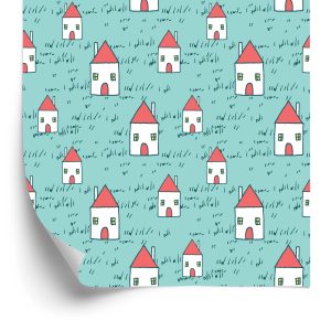 Papier Peint Pour Les Enfants - Maisons Aux Toits Rouges – Image 2