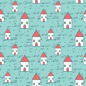 Papier Peint Pour Les Enfants - Maisons Aux Toits Rouges – Image 1