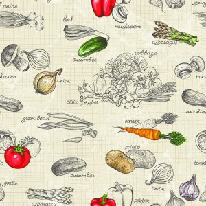 Papier Peint Bouquet De Légumes Vintage – Image 1