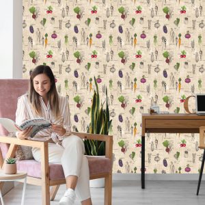 Papier Peint Dessins De Légumes Dans Un Style Vintage – Image 7