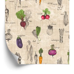 Papier Peint Dessins De Légumes Dans Un Style Vintage – Image 2