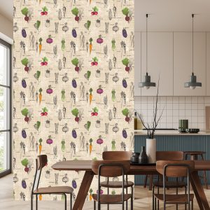Papier Peint Dessins De Légumes Dans Un Style Vintage – Image 4