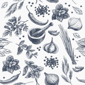 Papier Peint Herbes Aux Épices – Image 1