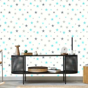 Papier Peint Pour Les Enfants - Etoiles Bleues Et Grises – Image 5