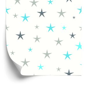 Papier Peint Pour Les Enfants - Etoiles Bleues Et Grises – Image 2