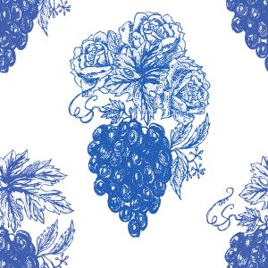 Papier Peint Roses Aux Raisins Vintage – Image 1