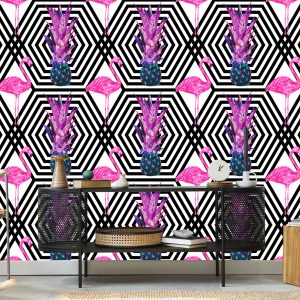 Papier Peint Ananas Et Flamants Roses – Image 5