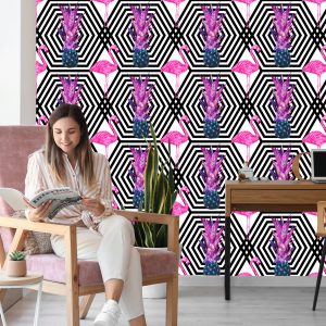 Papier Peint Ananas Et Flamants Roses – Image 7