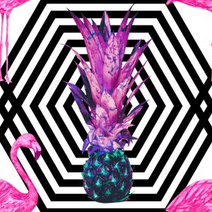 Papier Peint Ananas Et Flamants Roses – Image 1