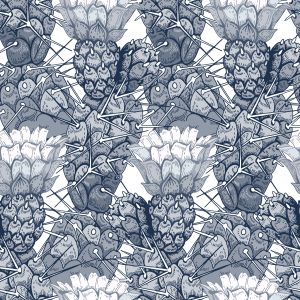 Papier Peint Cactus Avec Des Fleurs – Image 1