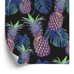 Papier Peint Ananas Aux Feuilles De Monstera – Image 2